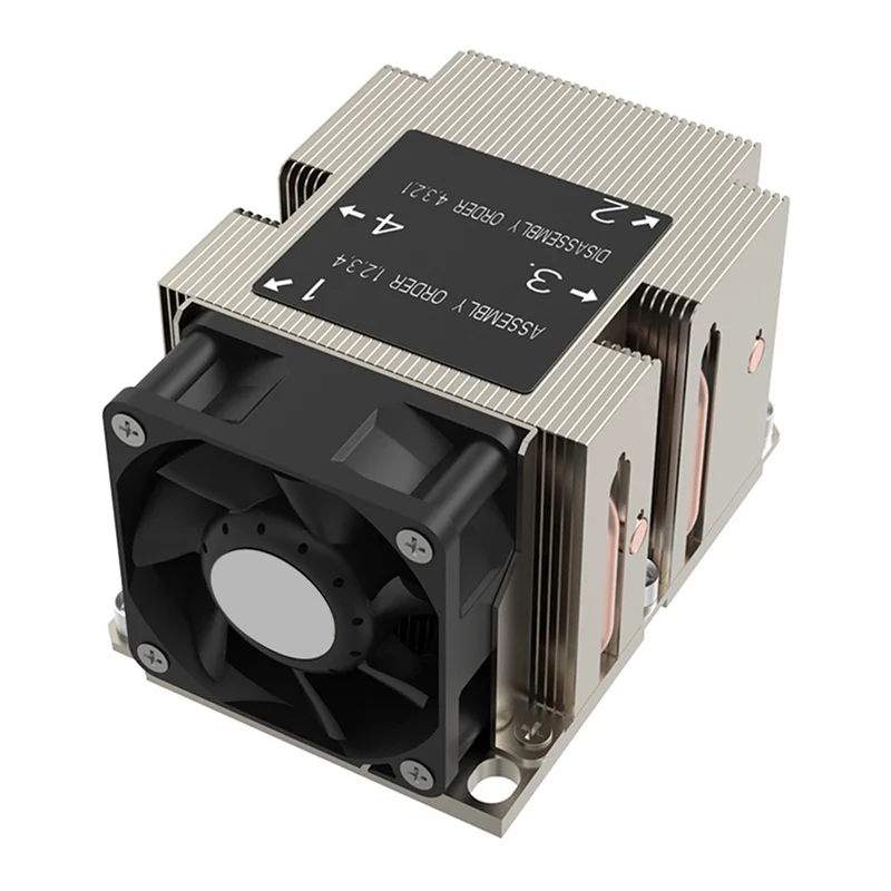 【Koop het nu!】2X LGA3647-2U-R83 Koeler 240 W Voor Lga 3647 Smalle Type Radiator 2U Koellichaam 4 Heatpipe Side Blow Koelventilator