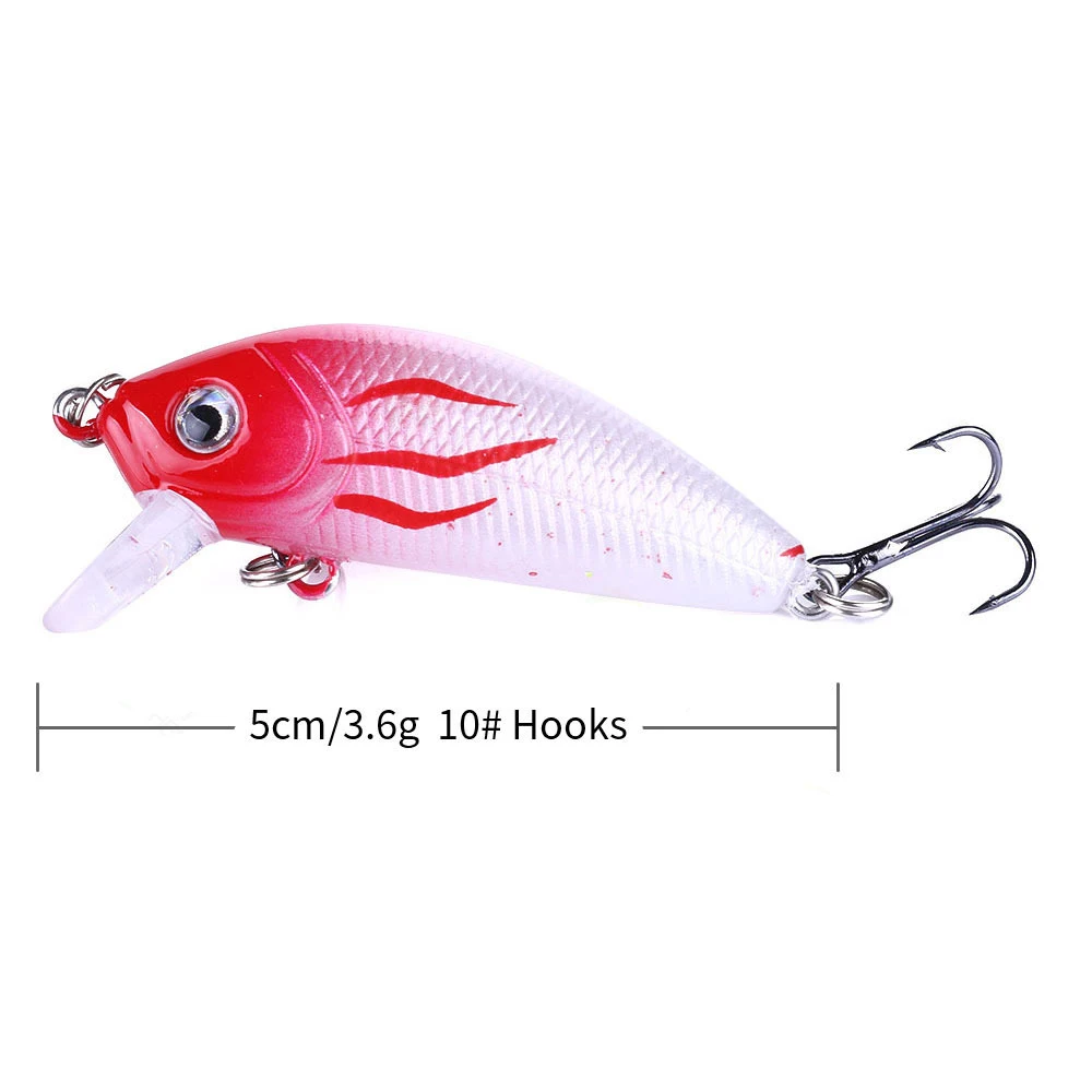 DNDYUJU 8pcs 3.6g/5cm Fishing Lure Hard Little Fish Floating On The Water Surface Bait wobbler Quality Professional Depth 0.5m