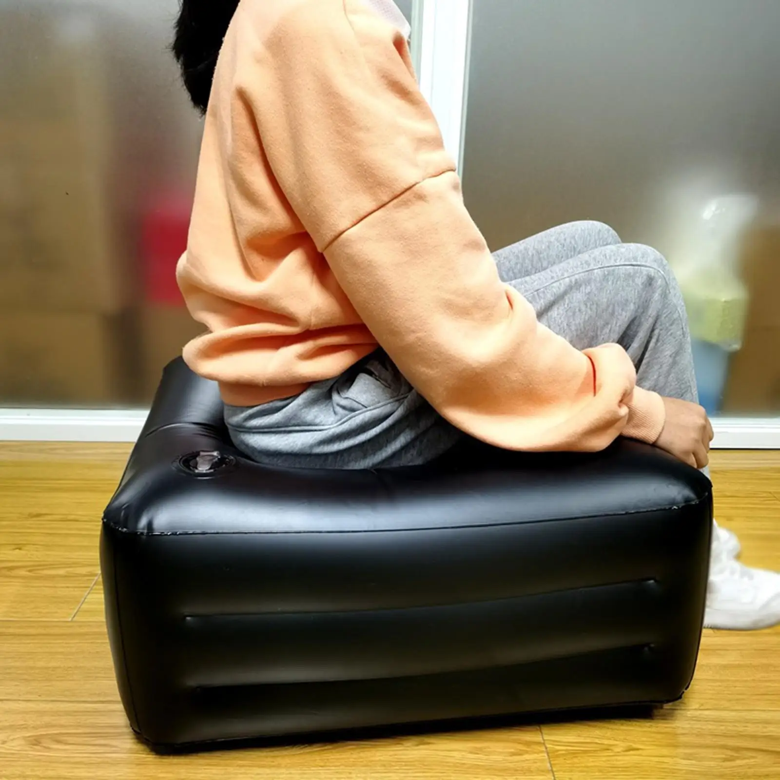 Inflatable Square Stool Chair, Stool Adjustable Height Cushion, Inflatable Stool Ottoman, Inflatable Sofa, for Flights Outdoor