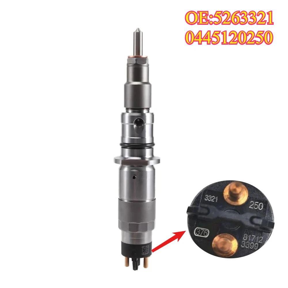 Original High Quality New For 0445120250 5263321 Diesel Fuel Injector for Cummins LSBe DAF CF65 LF45 LF55