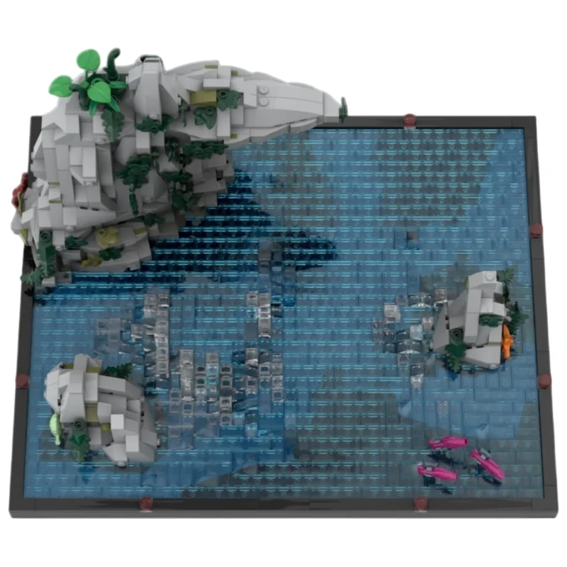 Chased By Mosasaurus MOC Building Blocks Prehistoric Sea Monster Dinosaur Attack Scene DIY Brick Set Desktop Collectible