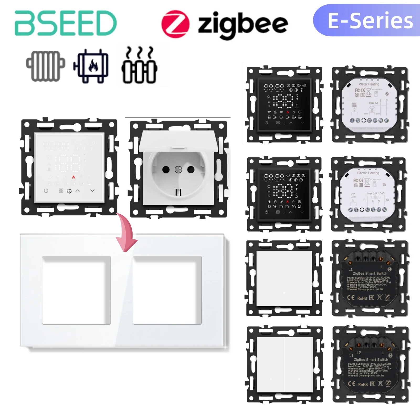 

BSEED Zigbee Thermostat Switch Water Electric Warm Floor Heating Gas Boiler Temperature Remote Controller Module with Alexa