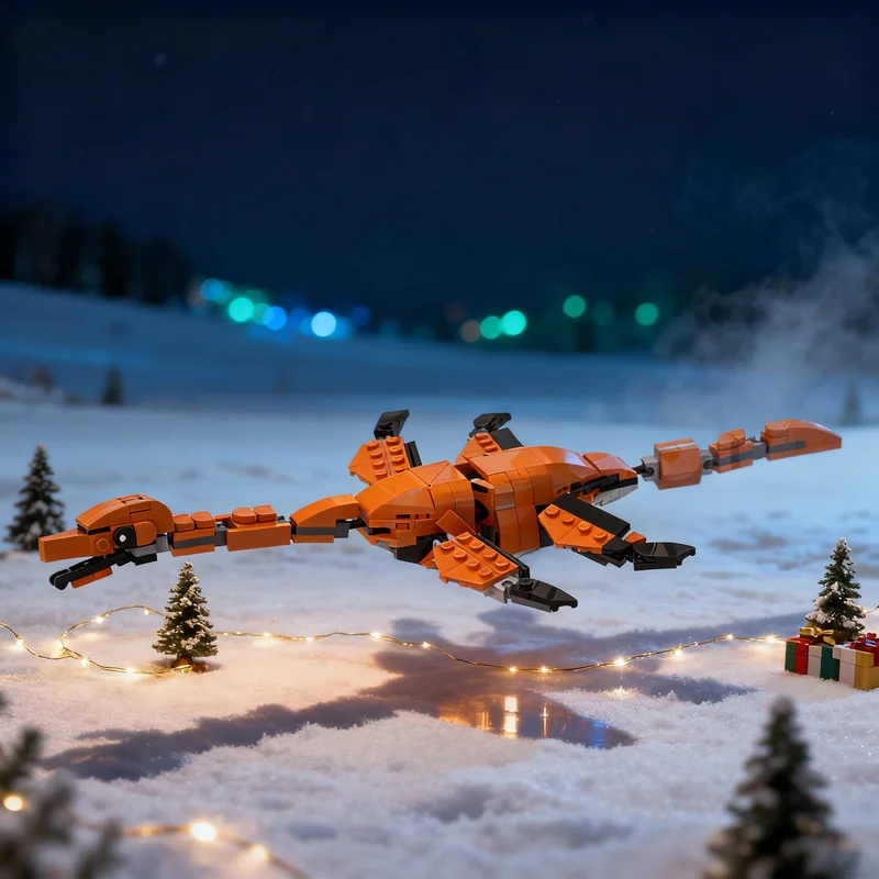 

214 деталей MOC: Альтернативная сборка модели динозавра Плиозавра, конструктор, архитектурные блоки, рождественский подарок, игрушка, развивающий конструктор