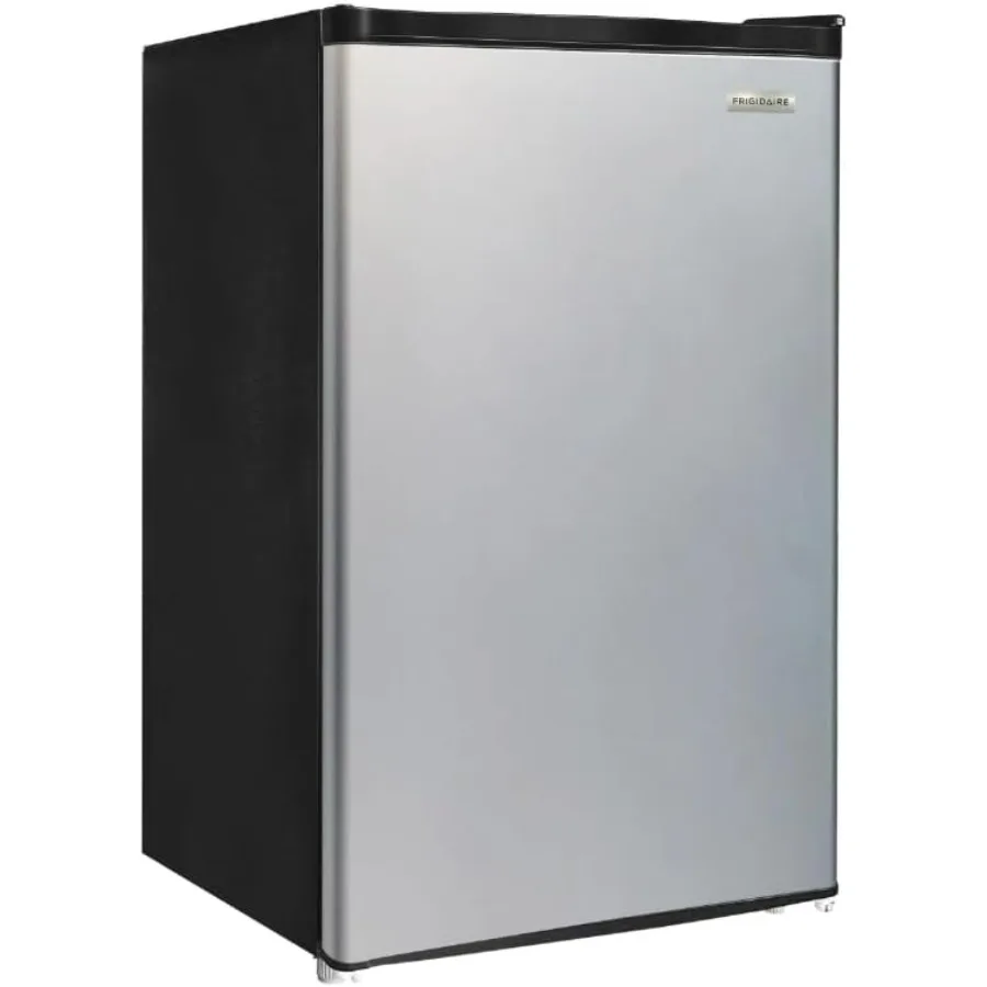 Compact Fridge 4.5 Cubic Feet Stainless Steel Cool Storage for Kitchen Bedroom Portable Mini Refrigerator with Adjustable Shelv