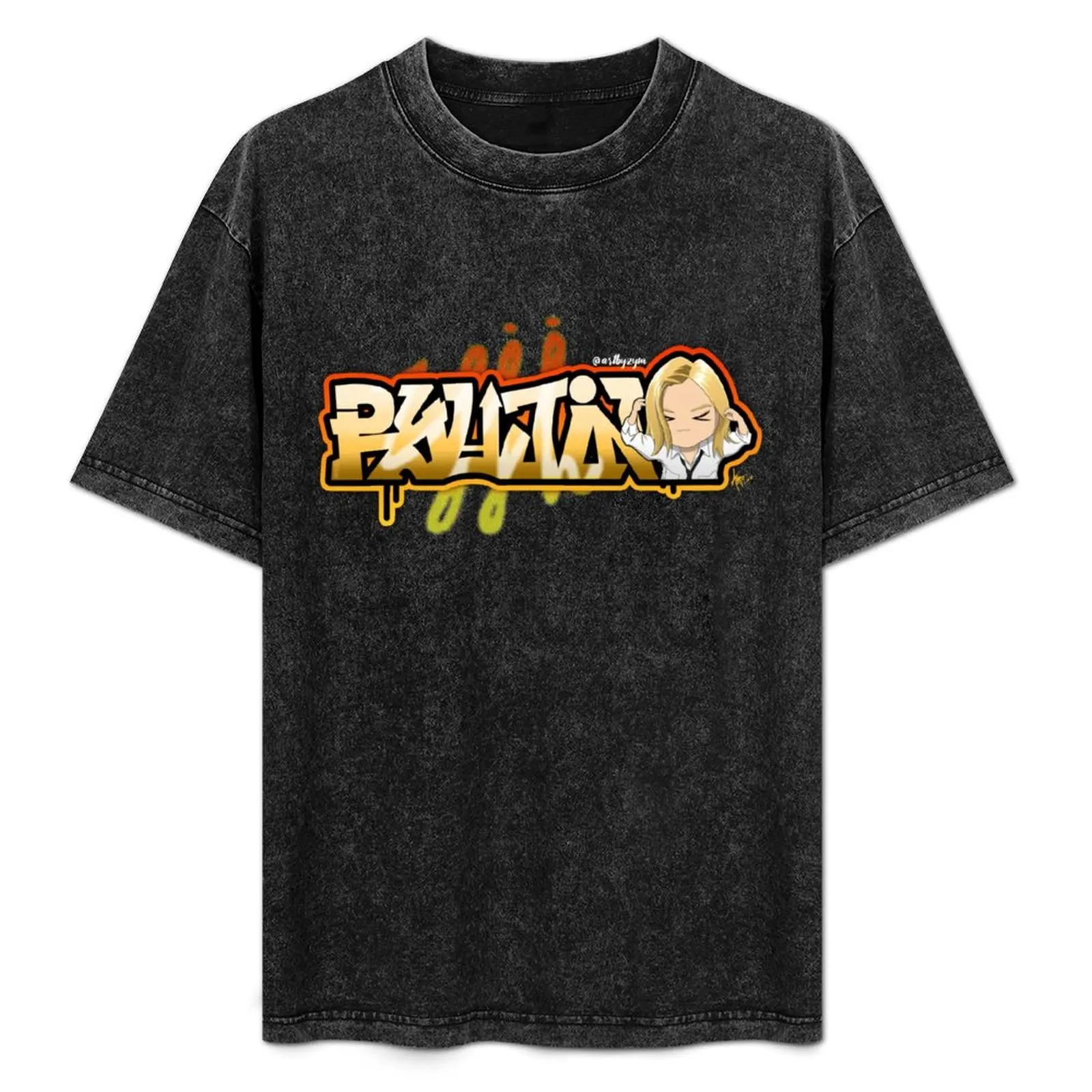 

Itzy - Ryujin (Graffiti/Chibi) T-Shirt Work Utility Casual Tee Shirt