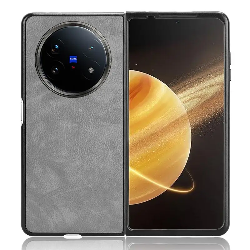

For VIVO X Fold 5 5G Case Litchi Leather Silicone Flip Case foldable Shockproof Shell For VIVO X Fold 5 5G Cover Funda Capa
