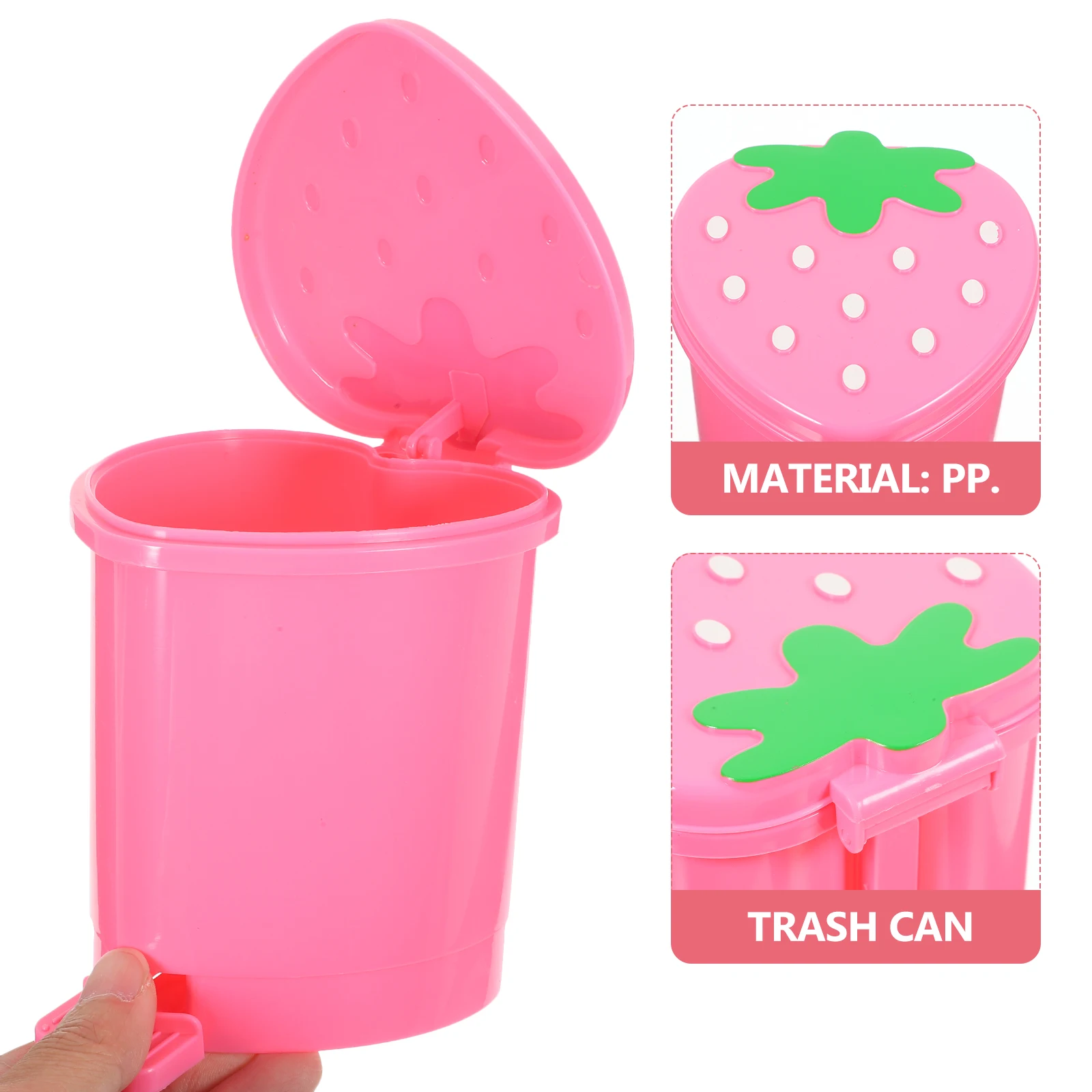 Desktop Storage Mini Covered Desktop Waste Organizer Strawberry Shape Compact Desktop Storage Holder For Daily Use