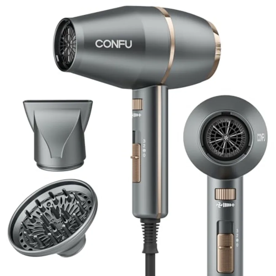 

Blow Dryer Professional Hairdryer - 1875 Watt Powerful Blowdryer Fast Drying for Women and Men - Salon Ionic Hair Dryer with Di