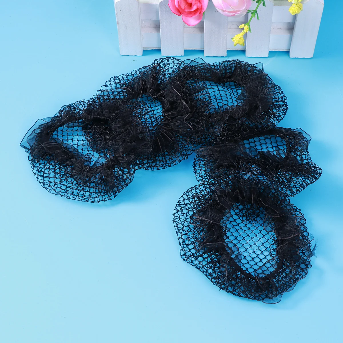 

5Pcs Reusable Hair Bun Nets Lace Mesh Bun Cover for Ballet Dance Skating Gymnastics Performance Drama Wedding