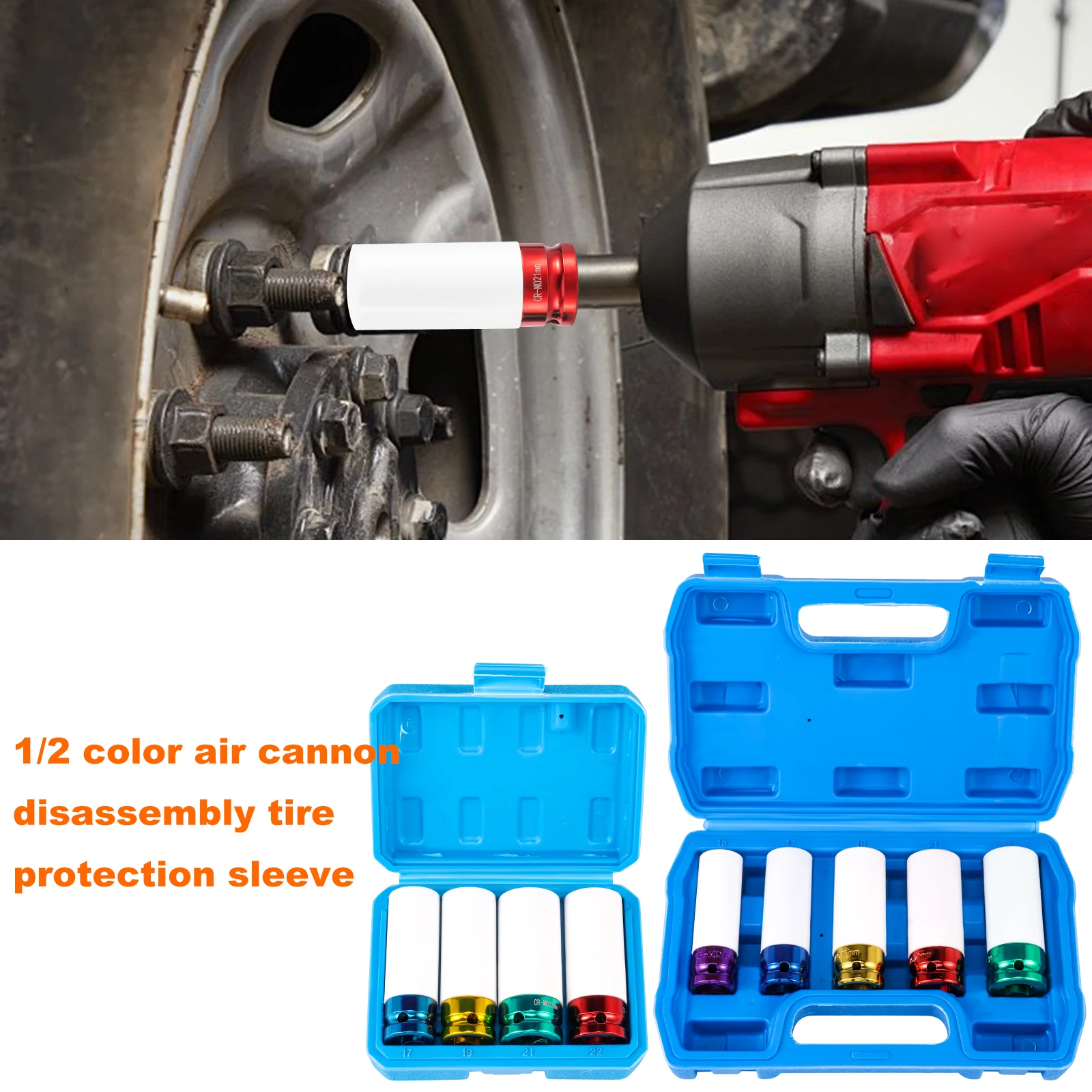 

Набор головок с ударной гайкой привода 1/2 ​ , Торцевой гаечный ключ с защитой обода, подшипник с высоким крутящим моментом ​ , Изменение шин ​ ,Обслуживание колес