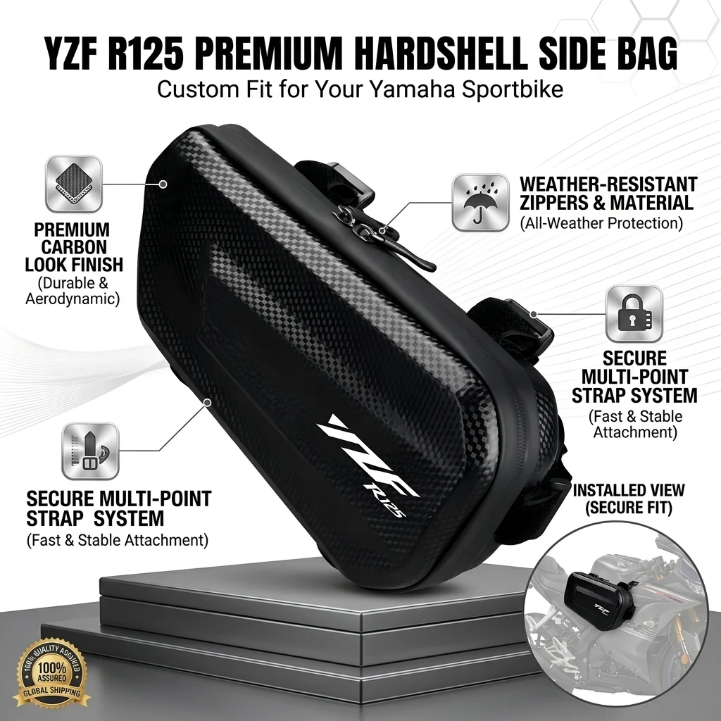 Easy To Clean Large Capacity EVA Motorcycle Saddle Bag Tool Bag With LOGO For YAMAHA YZF R125
