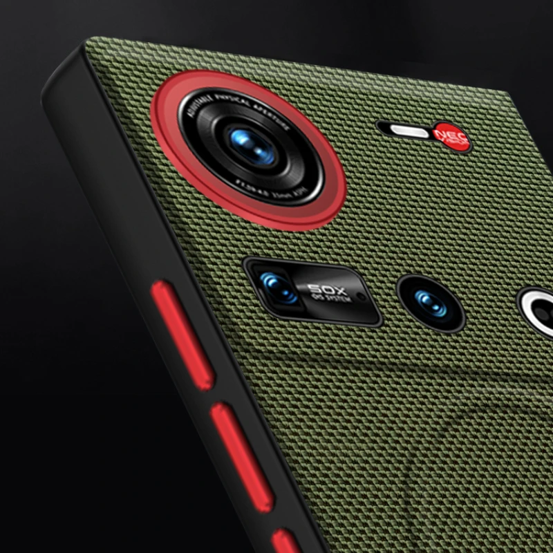 สําหรับ ZTE Nubia Z70 Ultra,Z70s Ultra กรณี ELVEV แม่เหล็กหรูหรารูปแบบคาร์บอนไฟเบอร์หนัง Anti-Fall เปลือกชาร์จไร้สาย
