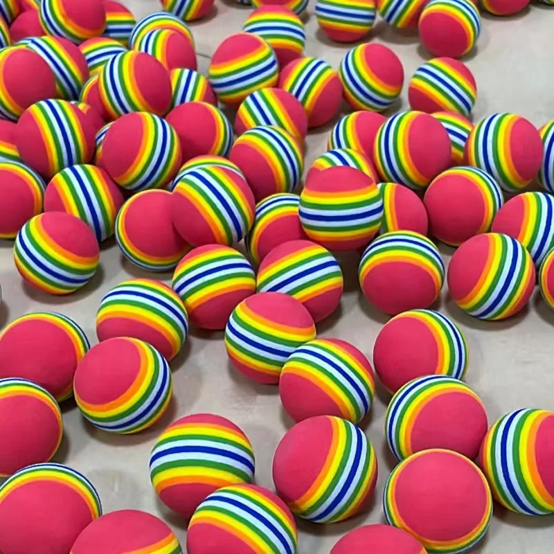 10PCS Rainbow ball, colorful ball, cat toy ball, foam cotton ball, pet toy ball, cat toy, small dog product, non elastic ball