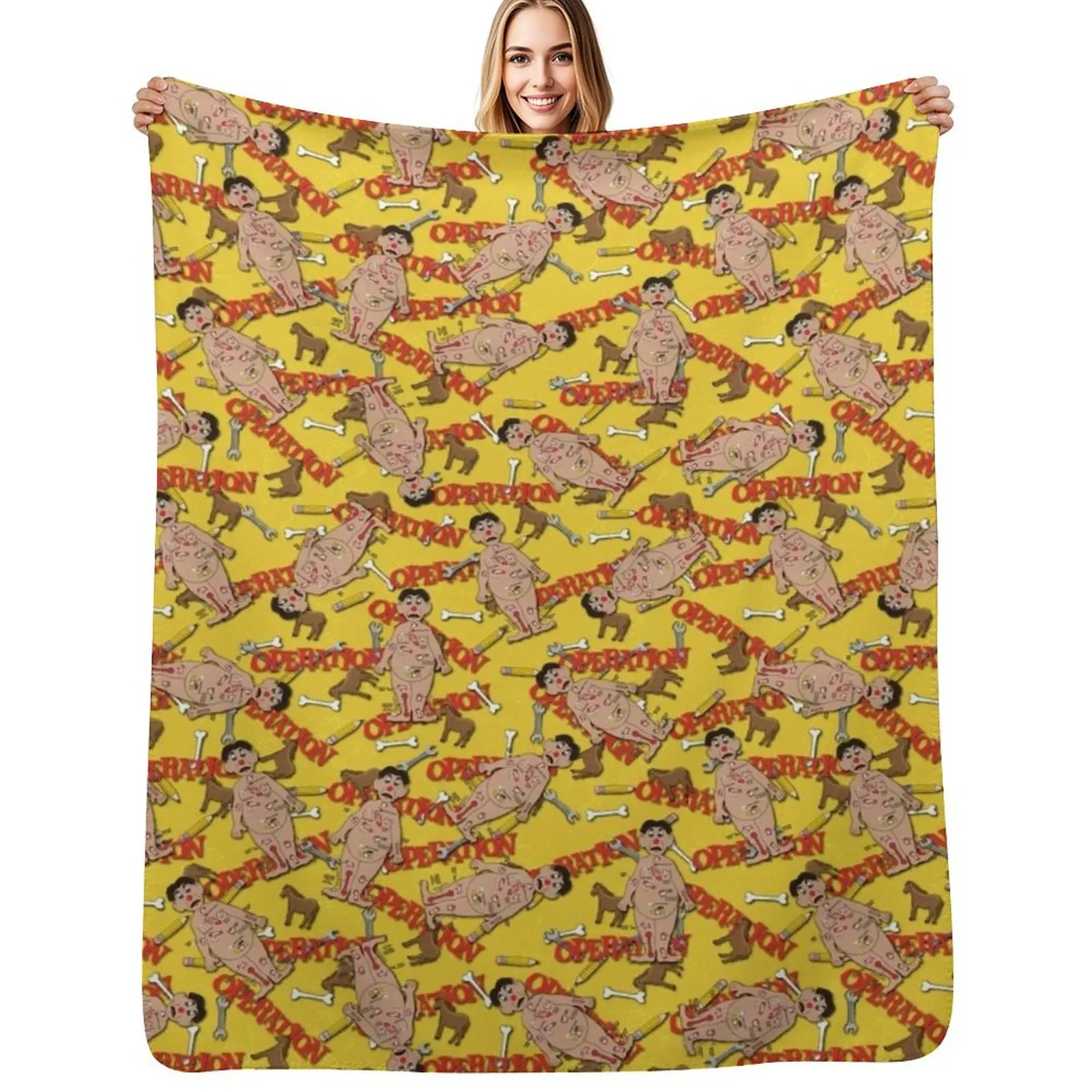 

Operation Game Throw Blanket Weighted Warm Sofa Retros Blankets