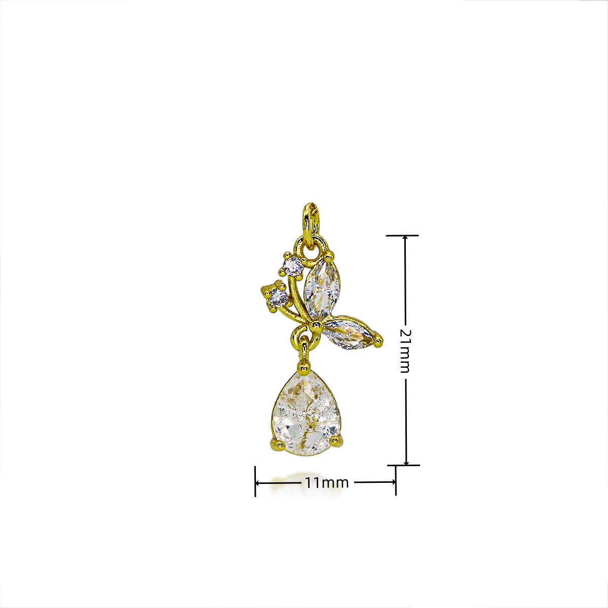 Copper Gold Plated Water Drop Butterfly Charms for DIY Jewelry Making Teardrop Birthstone Animals Pendant Christmas Gift Jewelry image 6