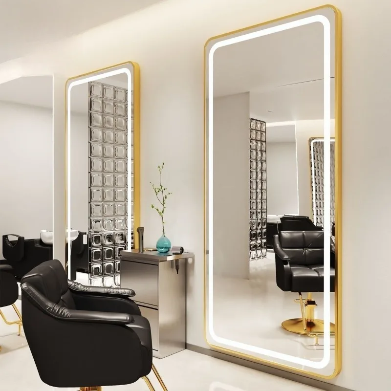 Barber shop mirror hair salon dedicated Internet celebrity mirror wall-mounted luminous new wall-mounted mirror