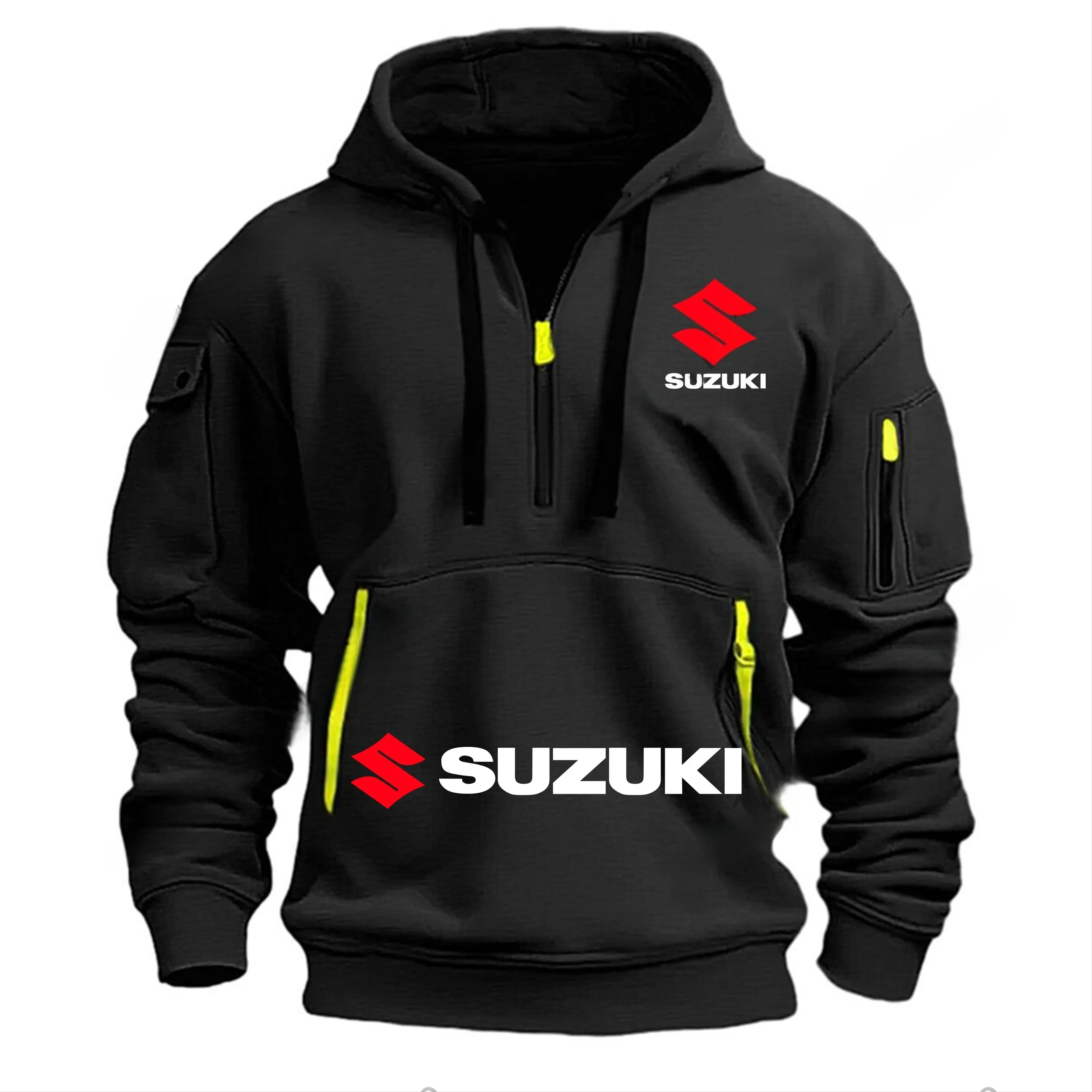 Sudadera con capucha para motocicleta Suzuki para hombre, estilo deportivo y de moda para exteriores, abrigo callejero Harajuku, cálido otoño e invierno
