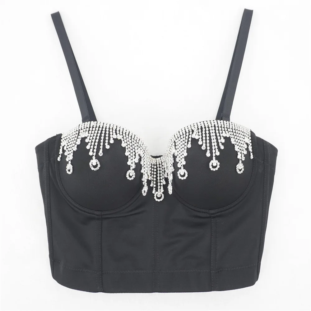 

Fashion Nightclub Sexy Drill Chain Sling Basic Outer Wear Super Popular Corset Wrapped Chest Pure Desire Bra