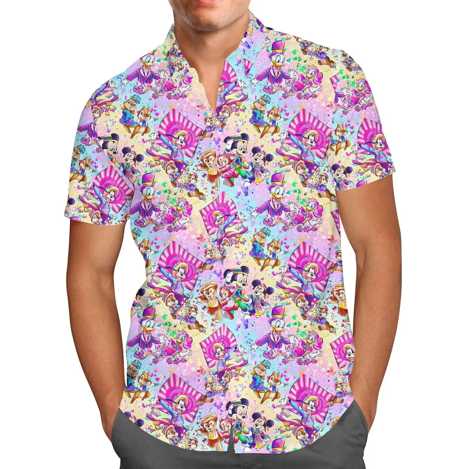 Mickey Mouse En Vrienden Hawaiiaans Shirt Mannen Vrouwen Zomer Korte Mouw Knoop Shirt Disney Hawaiian Shirt Casual Strand Shirt