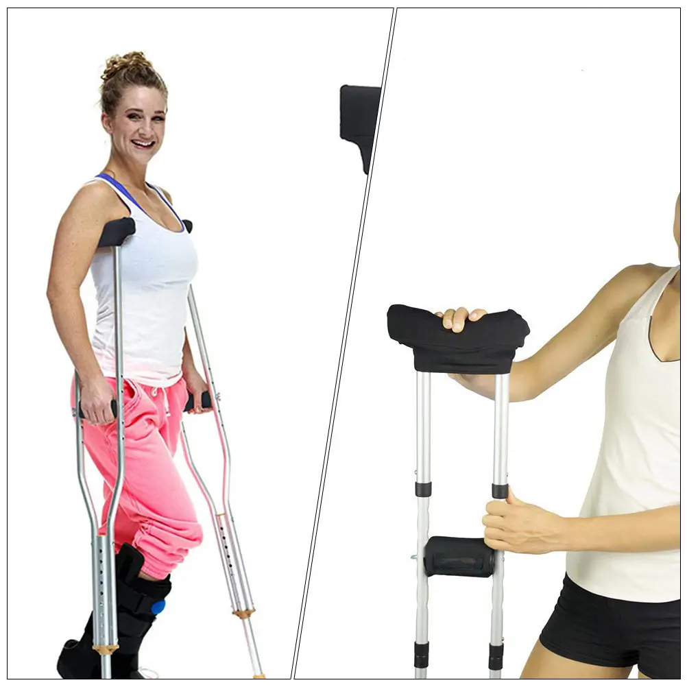 2Pairs Crutch Pads Supple Protective Cushions Comfortable Arm Underarm Pads Handle Grips Crutch Accessories Pain Relief Walking