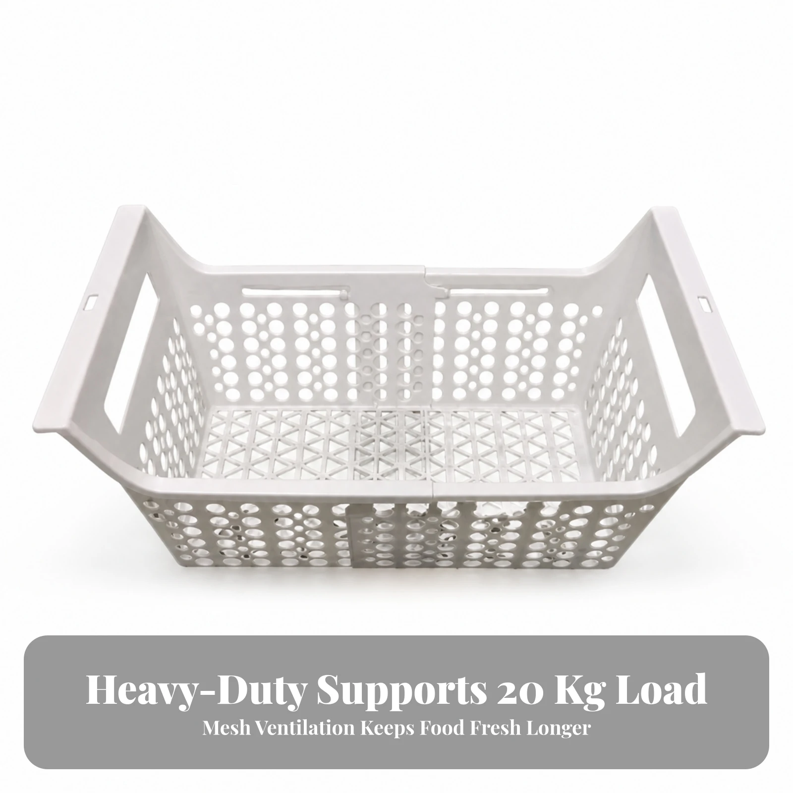 Adjustable Refrigerator Basket Perforated Expandable Freezer Storage Basket Adjustable Fridge Storage Bin Heavy-Duty