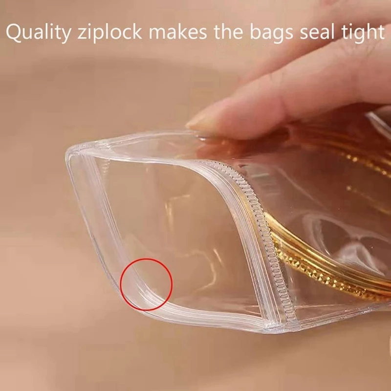 160 Pack PVC Clear Jewelry Anti Oxidation Zipper Bag Antitarnish Plastic Bags For Packaging Jewelry Rings Earrings