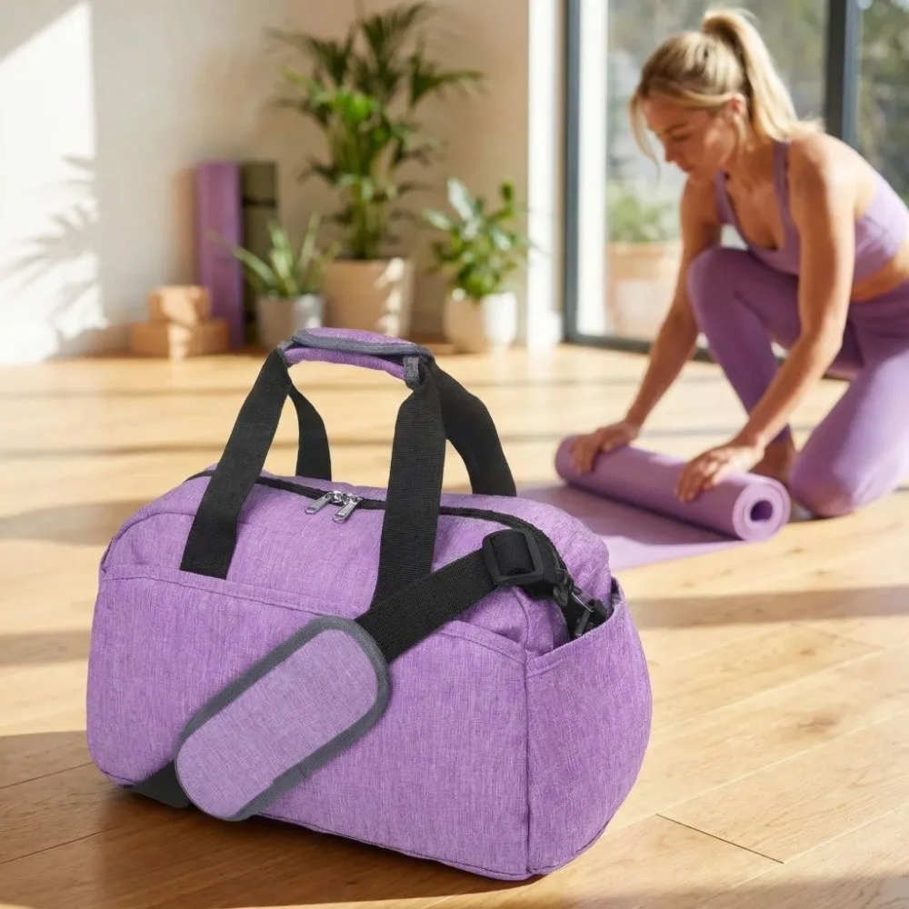 Multi Pockets Sports Gym Bag Large Capacity Wet Compartment Fitness Tote Lightweight Carry On Travel Duffel Bag Travel Use
