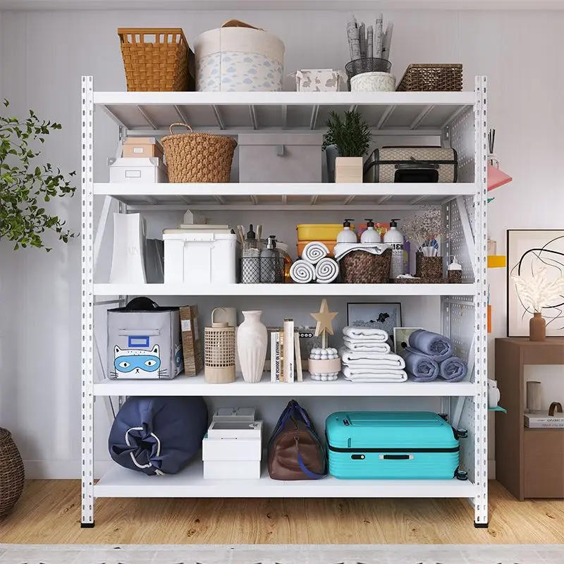 Thickened five-layer hole board shelf storage multi-layer shelf floor-to-ceiling warehouse basement household