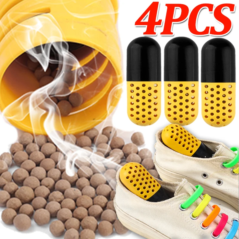 2/4PCS Shoes Strong Deodorant Sneakers Leather Shoe Portable Capsule Shaped Freshener Bags Gloves Desiccant Home Cleaning Supply