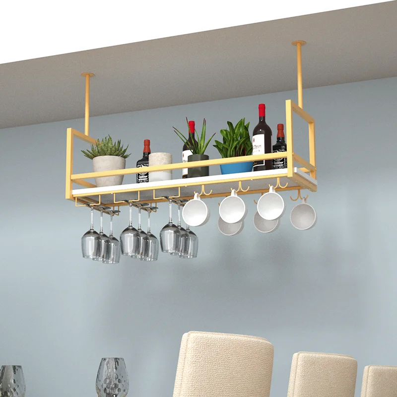 

Wrought iron bar hanger hanging wine glass rack wine hanging shelf decorative