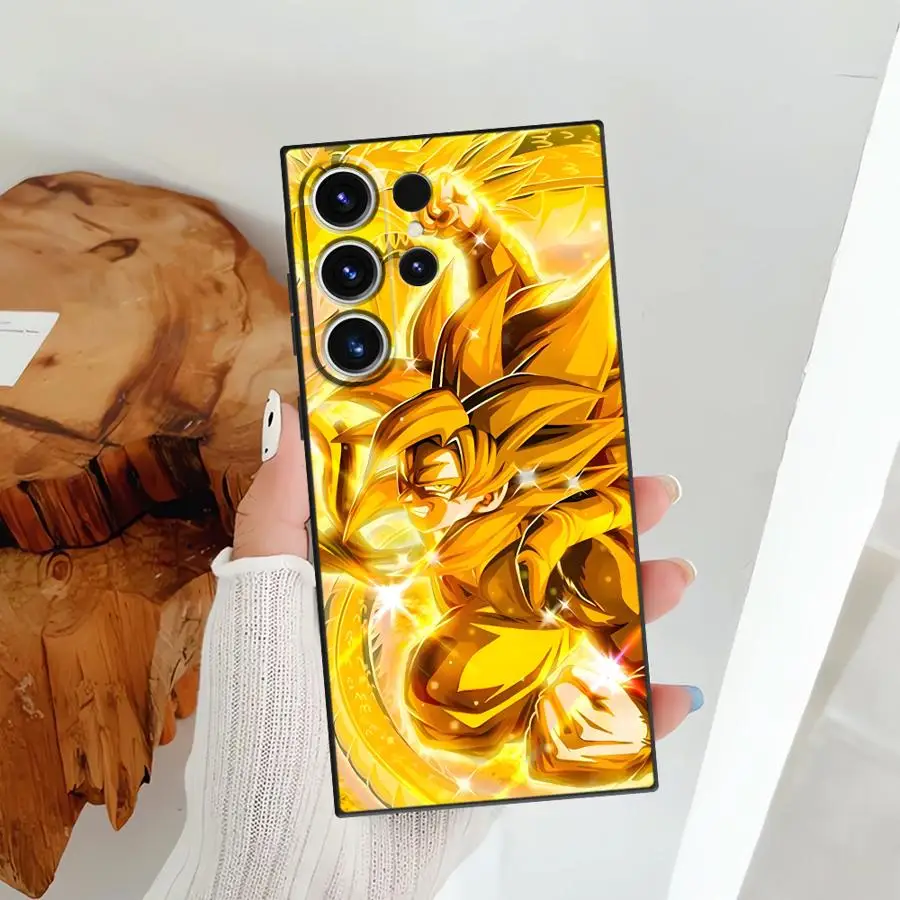 لعبة دراغون بول كارتون جوكو غطاء هاتف ناعم أسود لهاتف سامسونج جالاكسي S24 Plus S23 Ultra S21 FE S25 Edge S20