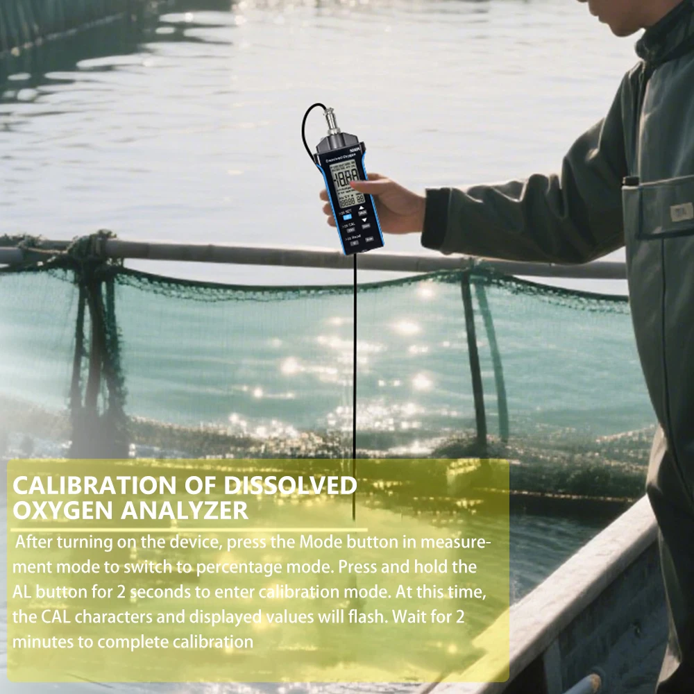 

Digital Dissolved Oxygen Meter 0-20mg/L DO Tester with Temp/Salinity/Altitude Compensation, 99 Data Storage for Aquaculture/Pool