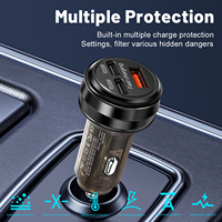 150W Dual USB C PD30W QC3.0 Fast Charging Car Charger USB C Car Phone Charger Adapter For iPhone  Xiaomi Samsung Huawei Vivo