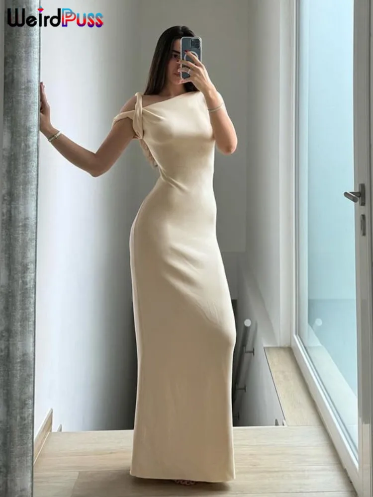 nibber Bandage Dress Woman Irregular Summer Slim Sexy Solid Sheath Chic Stretch Body-Shape Smooth Birthday Party Elegant Bodycon