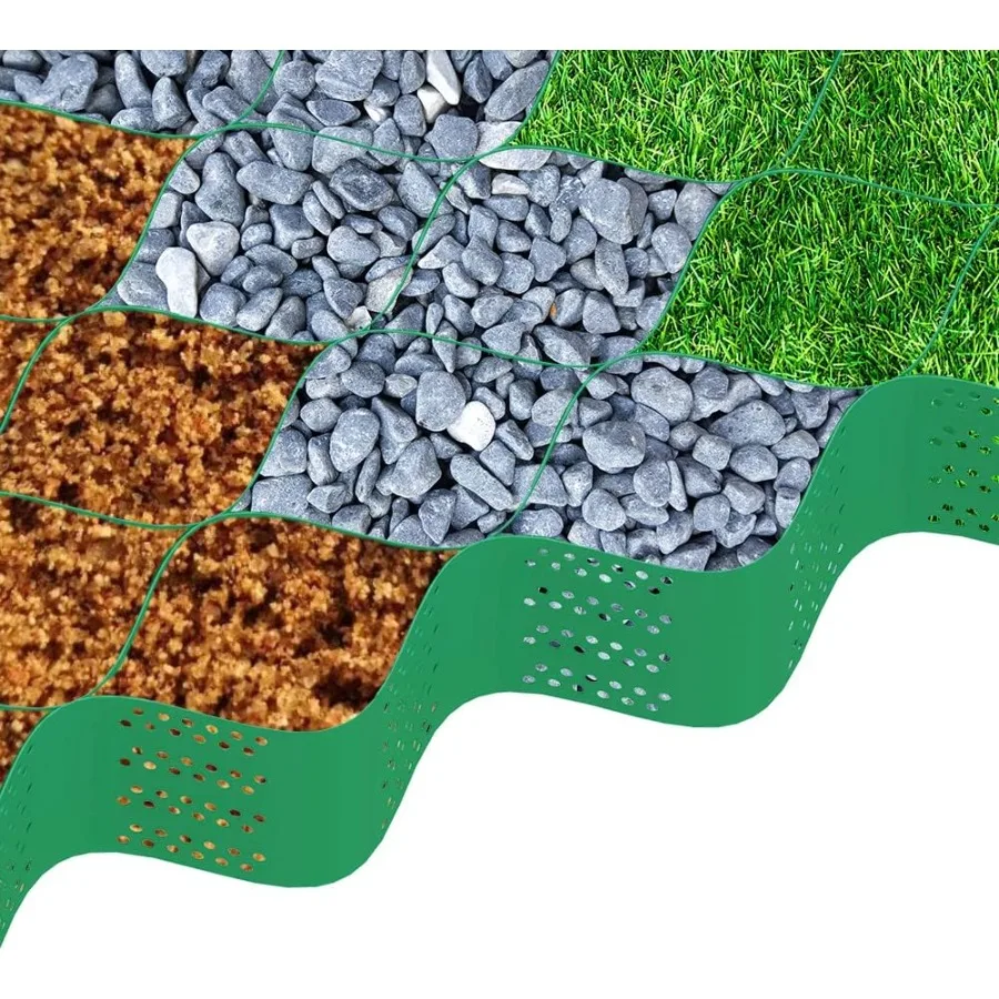 

YUEWO Geo Grid Ground Grid 2 дюйма 9x17 футов 155 кв. футов Геоэлементы Сотовая система ограничения Geo Cell Grid Paver для стабилизации гравия