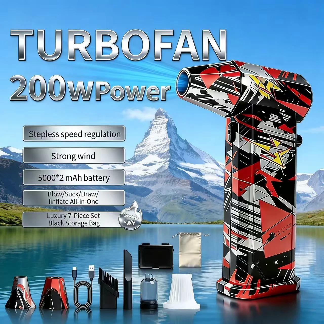 

NEW 850000 RPM X9 Brushless 10000mAh Motor Electric Turbo Jet Fan High-Speed Turbo Violent Fan Rechargeable Powerful Dust Blower