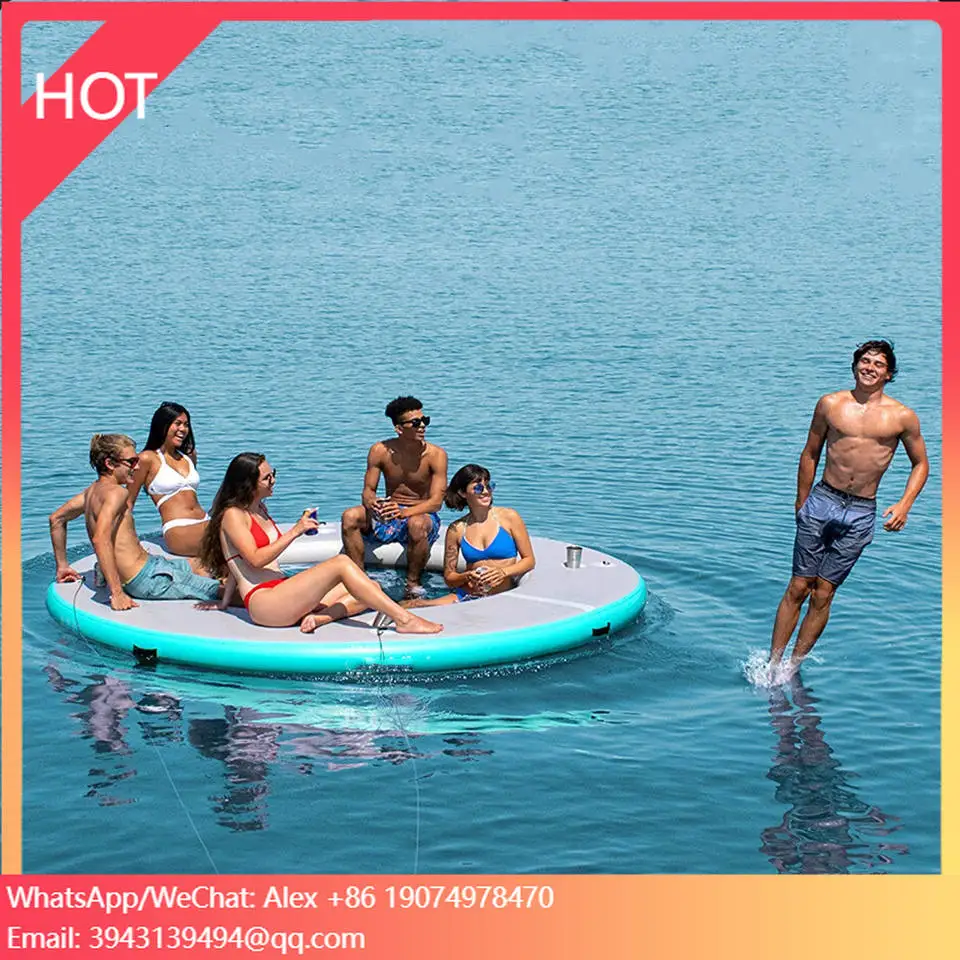 

Новая коллекция: Надувной плавучий остров-док из ПВХ с круглой сеткой для яхт, индивидуальный дизайн, водные аттракционы