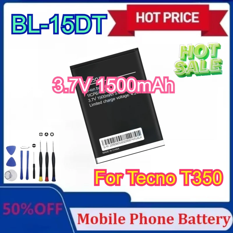 

Новый обновленный аккумулятор для мобильного телефона 3,7 В 1500 мАч BL-15DT для Tecno с инструментами