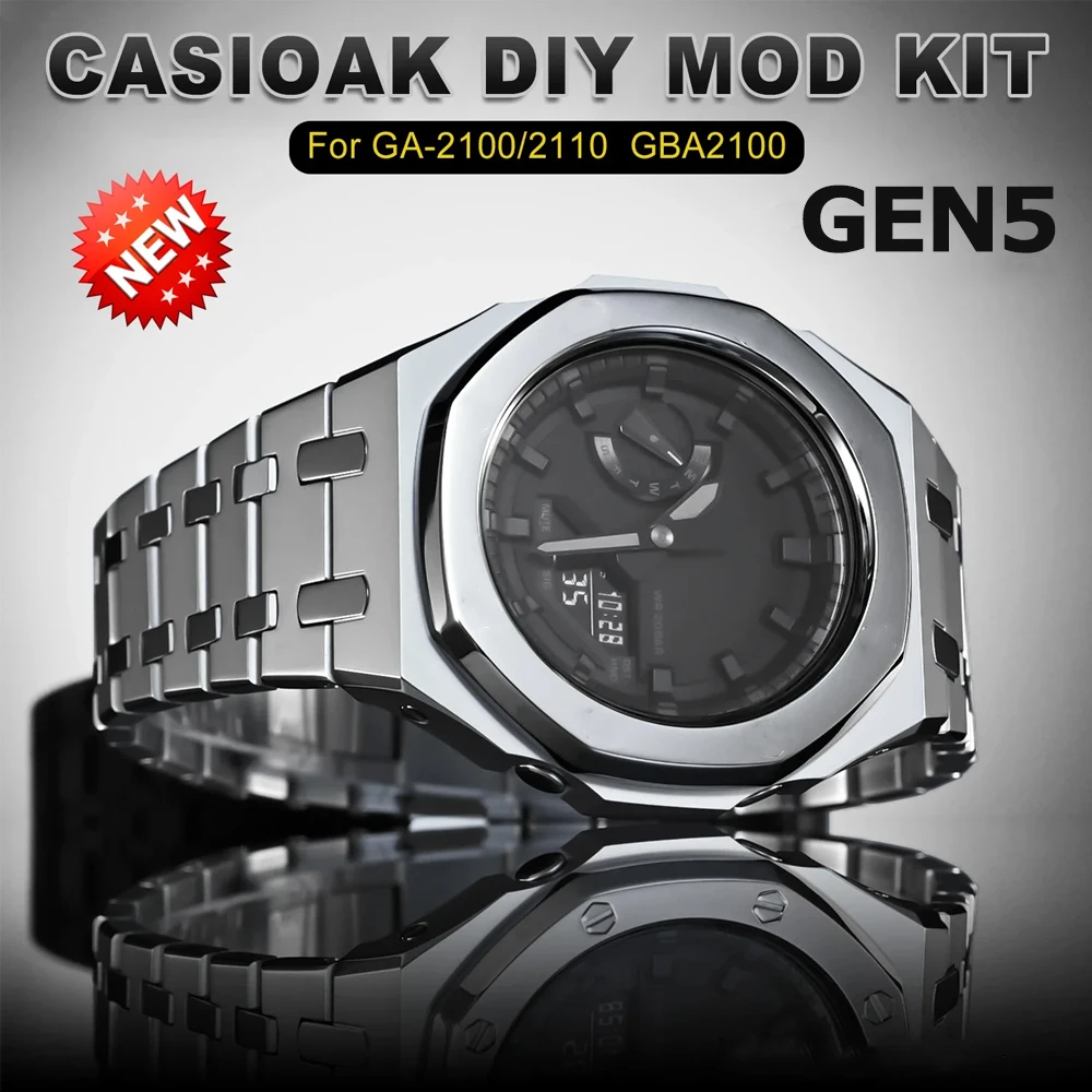 

New GEN5 GA2100 Casioak Mod Kit Modification Frame Metal Case Bezel Frame for G shock GA2100 GA2110 GAB2100 Mod Kits