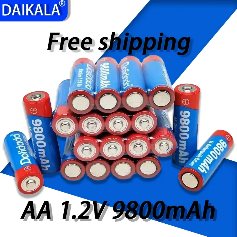 2025 جديد AA بطارية قابلة للشحن2-100 قطعة 9800mah 1.5 فولت بطارية قلوية جديدة قابلة للشحن لعبة مصباح ليد Mp3