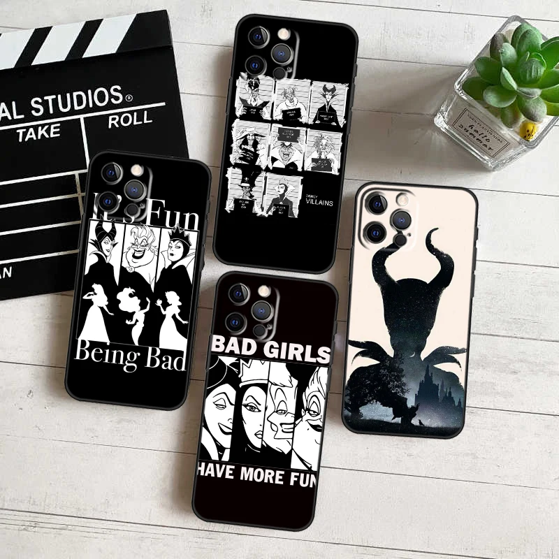 Disney Villain Witch Bad For Apple iPhone 15 14 13 12 11 Pro Max Mini XS Max X XR 7 8 6 Plus Black Phone Case