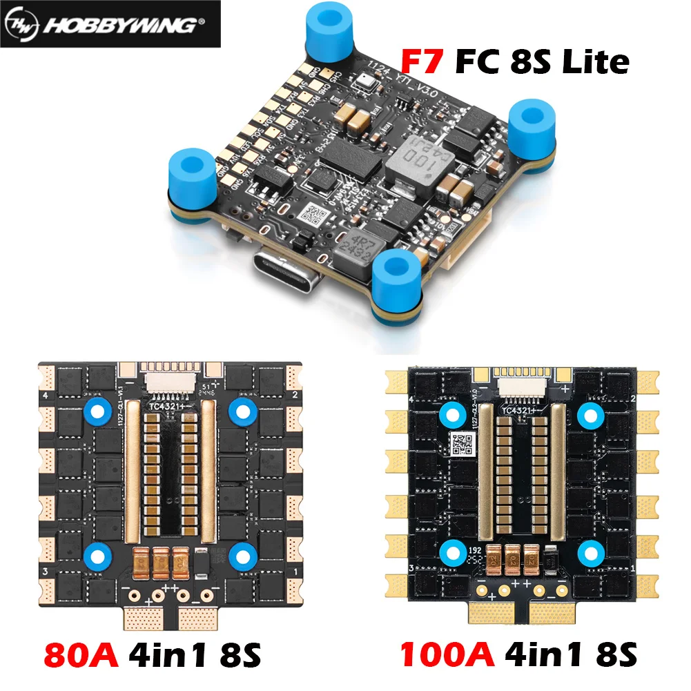 

HobbyWing XRotor-80A / 100A-4in1-8S-Lite-AT-RTF XRotor F7 Контроллер полета RC FC для FPV Racing FPV Запчасти для дронов COMBO ESC FC