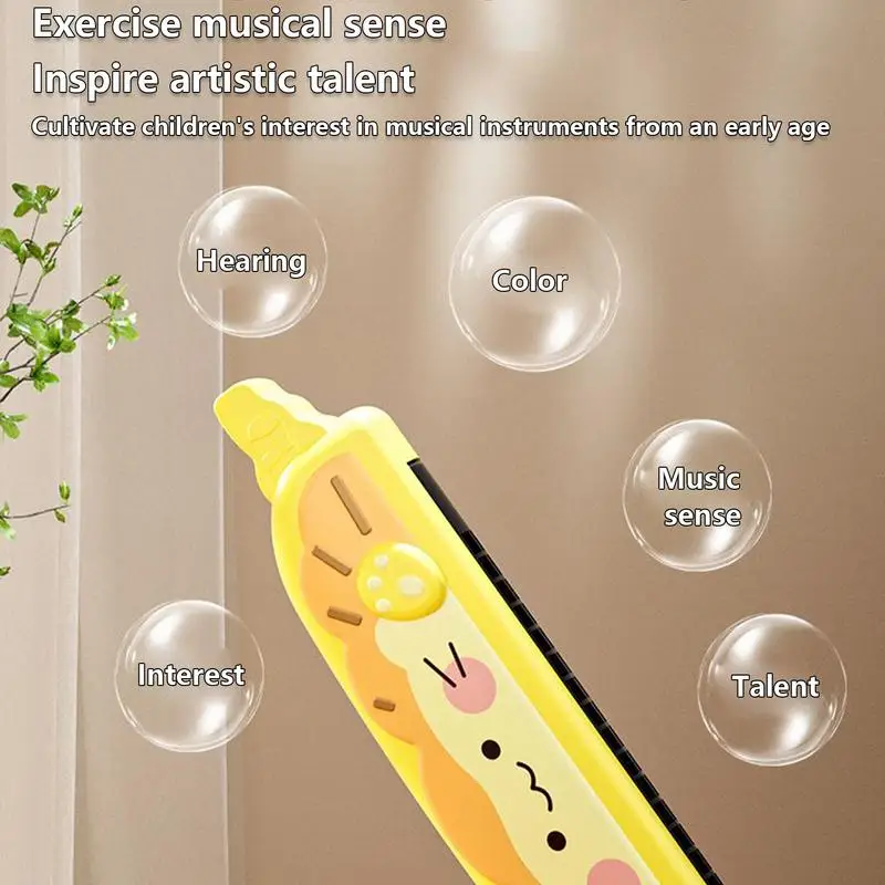 Harmonica Educational Toy Portable Music Early Education Breath Control Training Educational Toddler Whistle Instrument For Ages