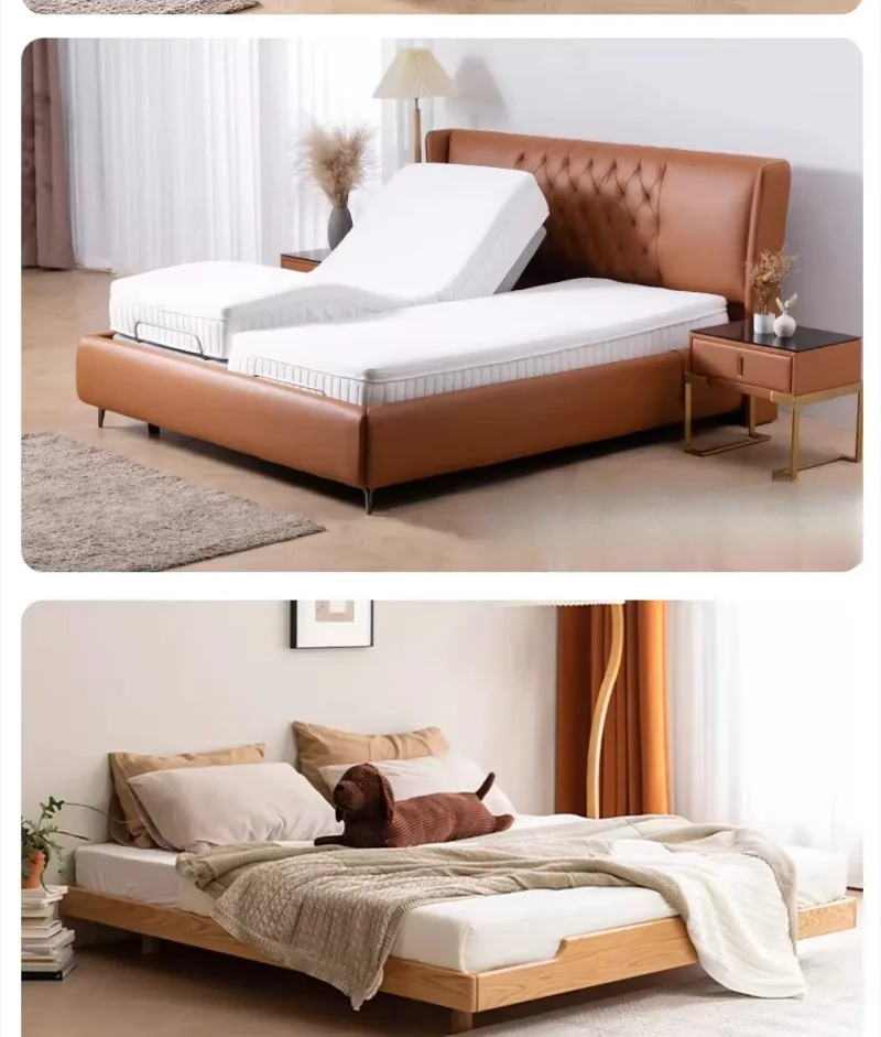 Smart bed, multifunctional double bed, master bedroom fully automatic lifting zero-pressure single double bed