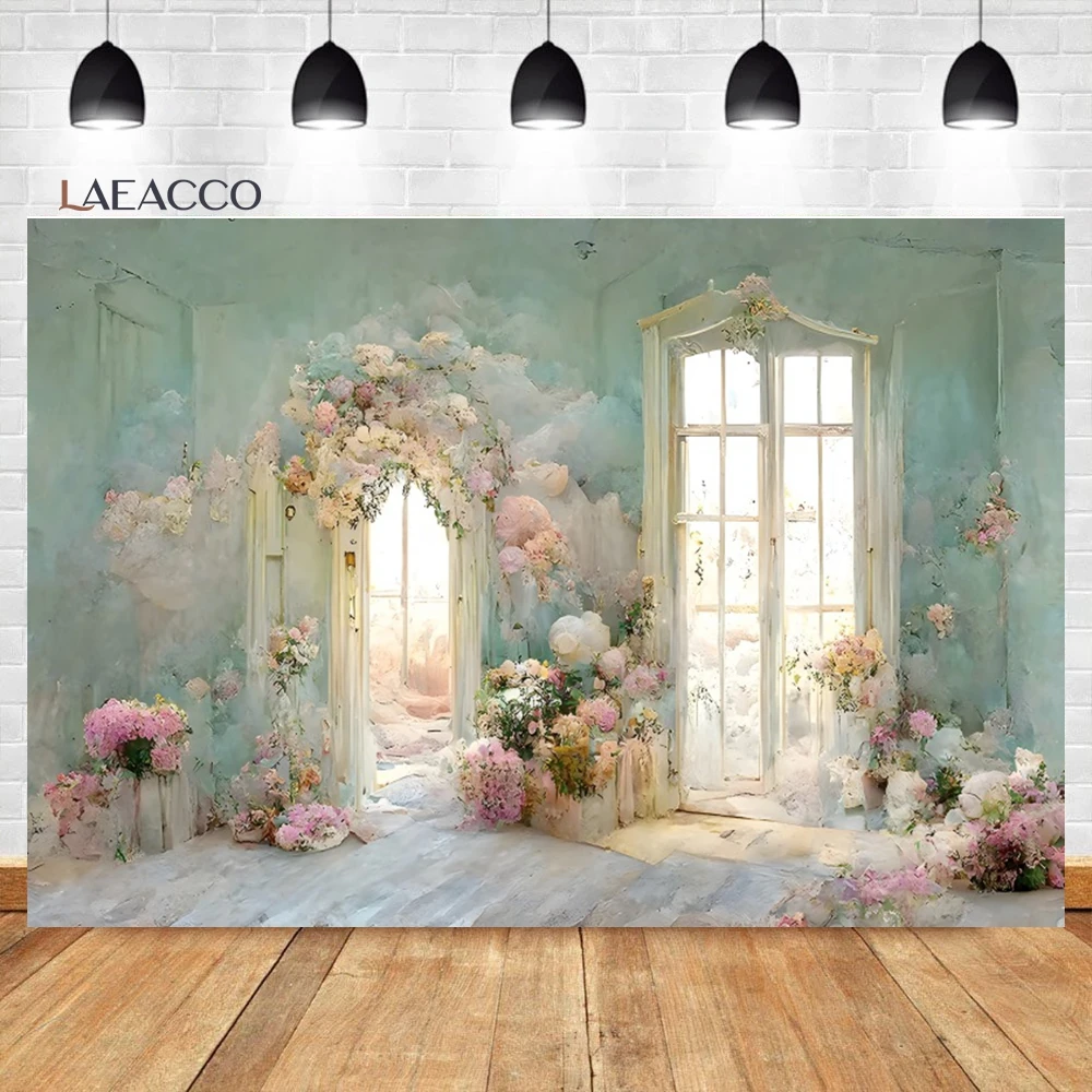 Laeacco Abstract Flower Backdrop Spring Fantasy Garden Scenery Newborn Kids Birthday Portrait Cake Smash Photography Background