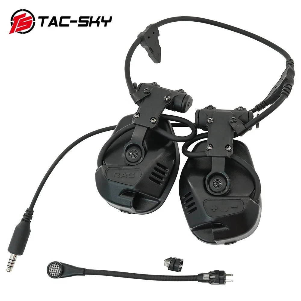 TS TAC-SKY RAC Tactical ARC Rail Connect Communication Headset Noise Canceling Pickup for Fast Helmets Tactical RAC Headset