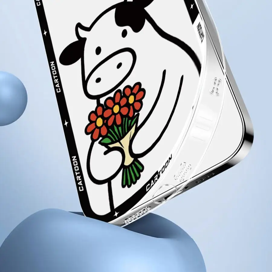 아이폰 17 에어 7 8 SE 13 12 11 프로 맥스 XS XR 16e 15 14 16 플러스용 투명 소프트 만화 소 캐릭터 케이스