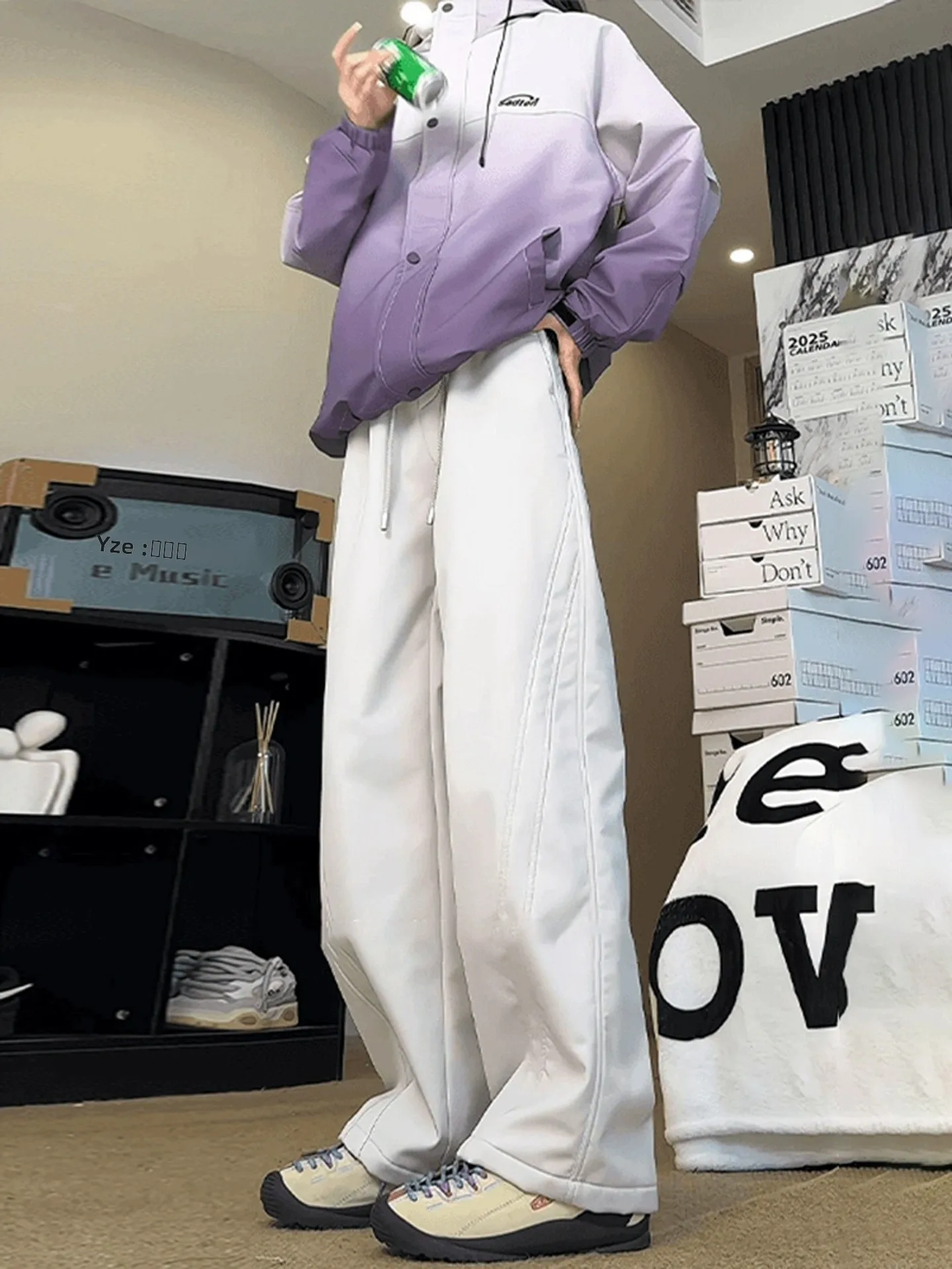 

Thiened Fce Lined Waterproof Outdoor Ski Pants American Sle Diagonal Cut Soft ell Workwear Trousers for Men Winter Warm