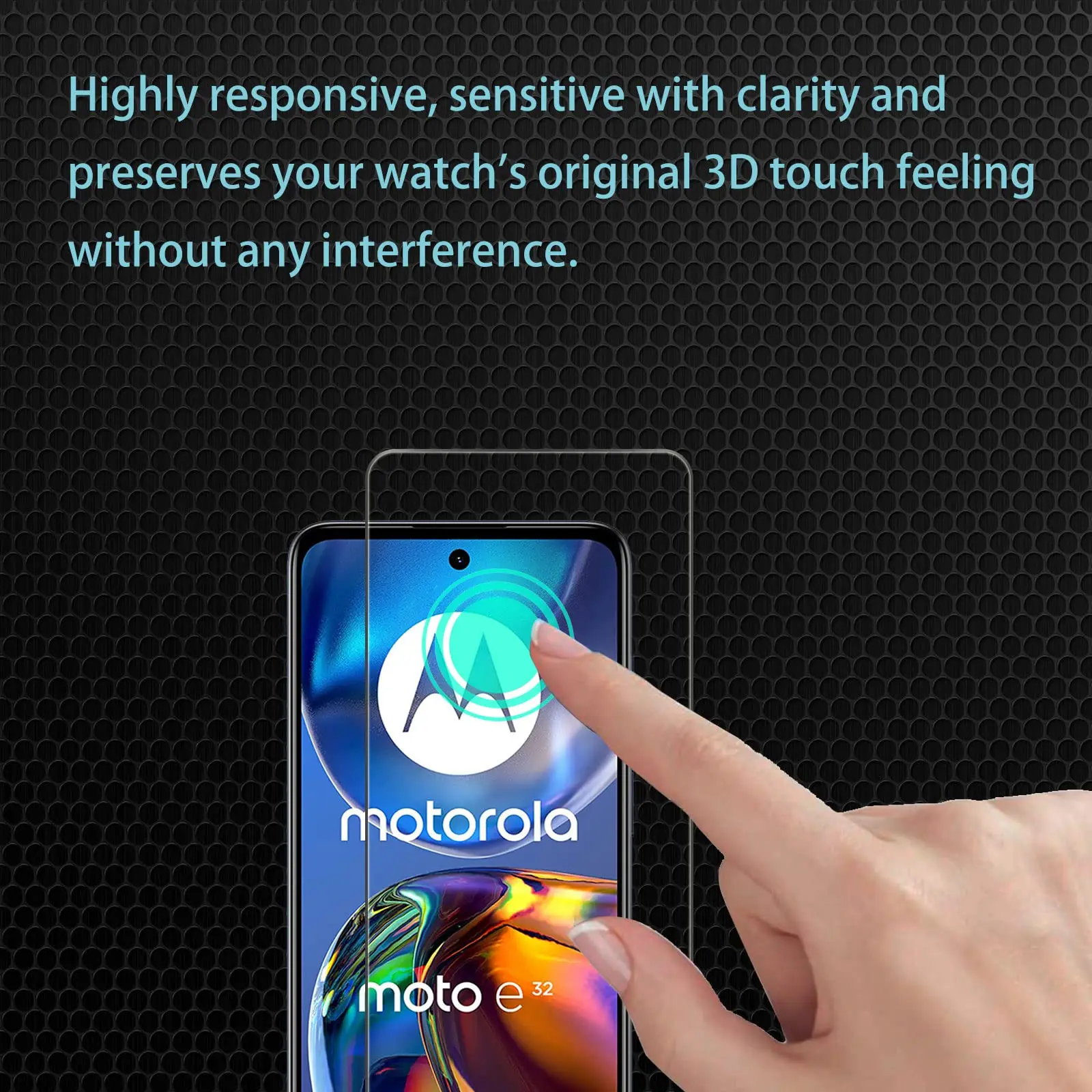 Screen Protector For Moto E32 Motorola, Tempered Glass HD Crystal 9H Anti Scratch Case Friendly Mica