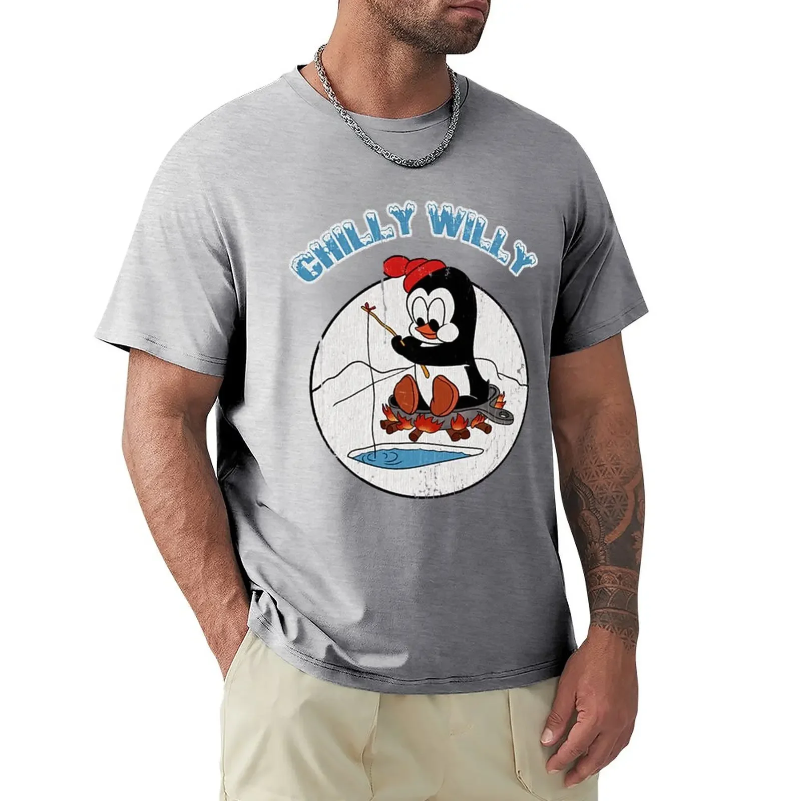 Distressed Chilly willy T-Shirt sports fans tops tshirts for men